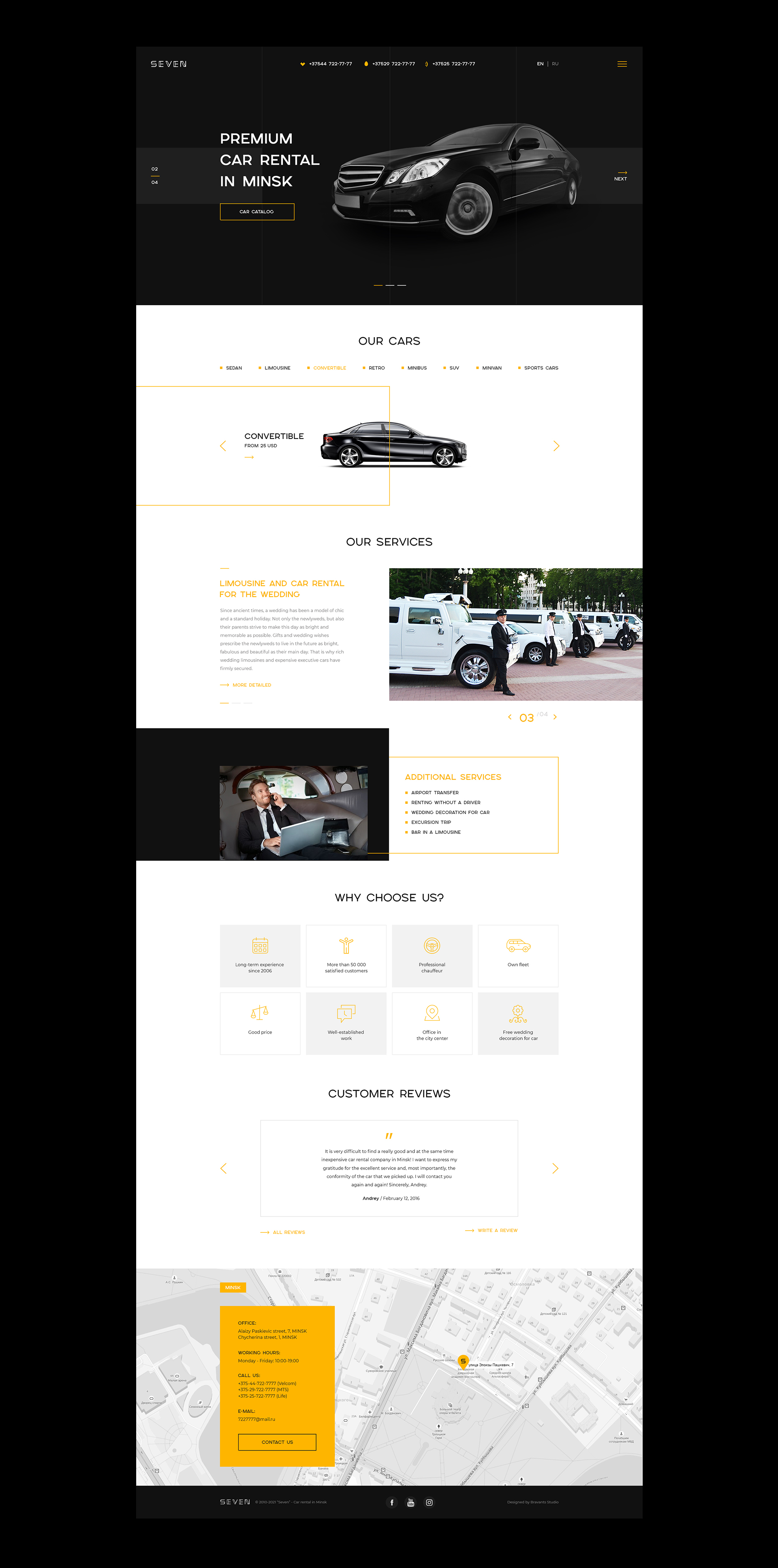 Website design and development for a car rental company