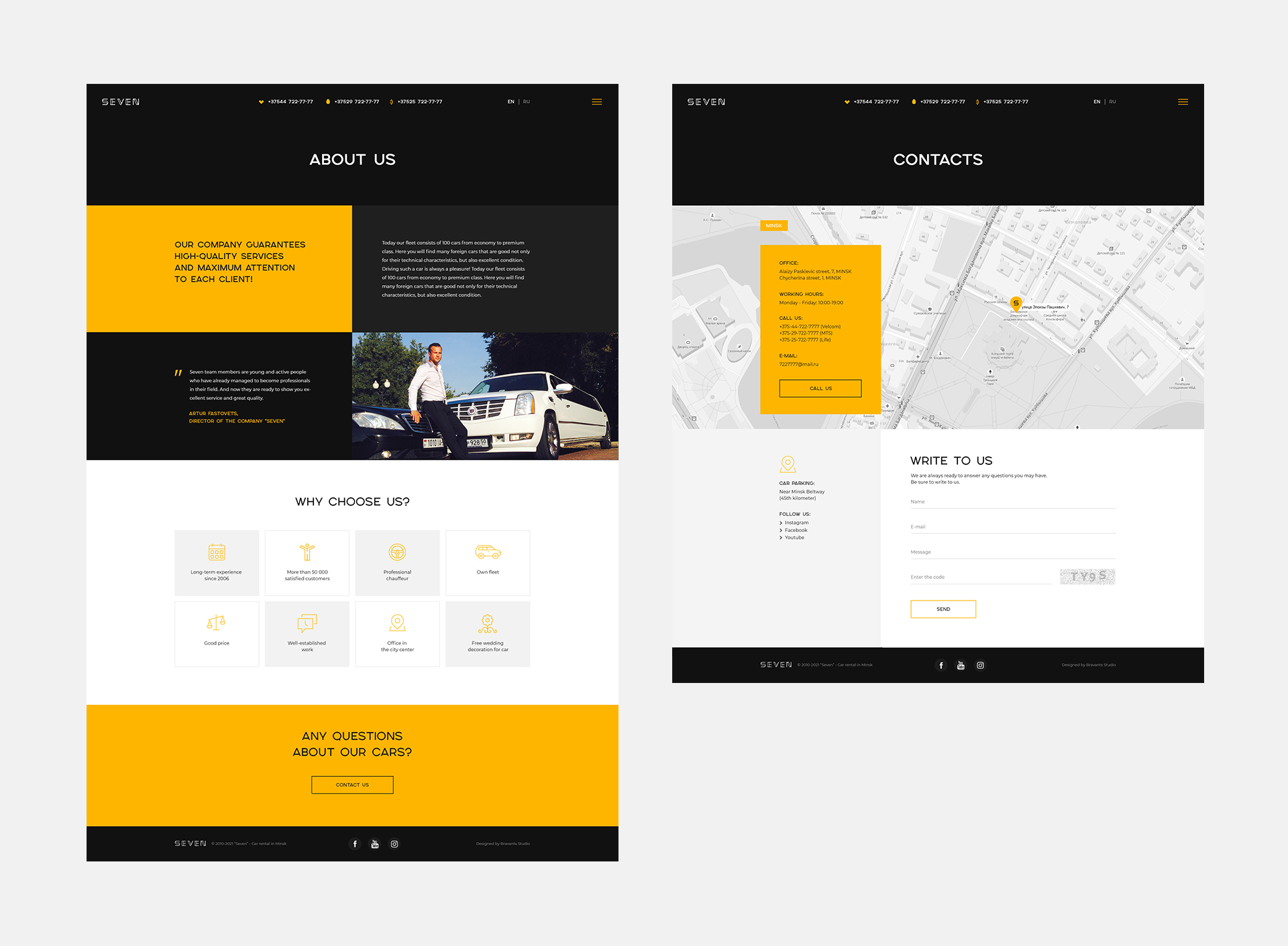 Website design and development for a car rental company